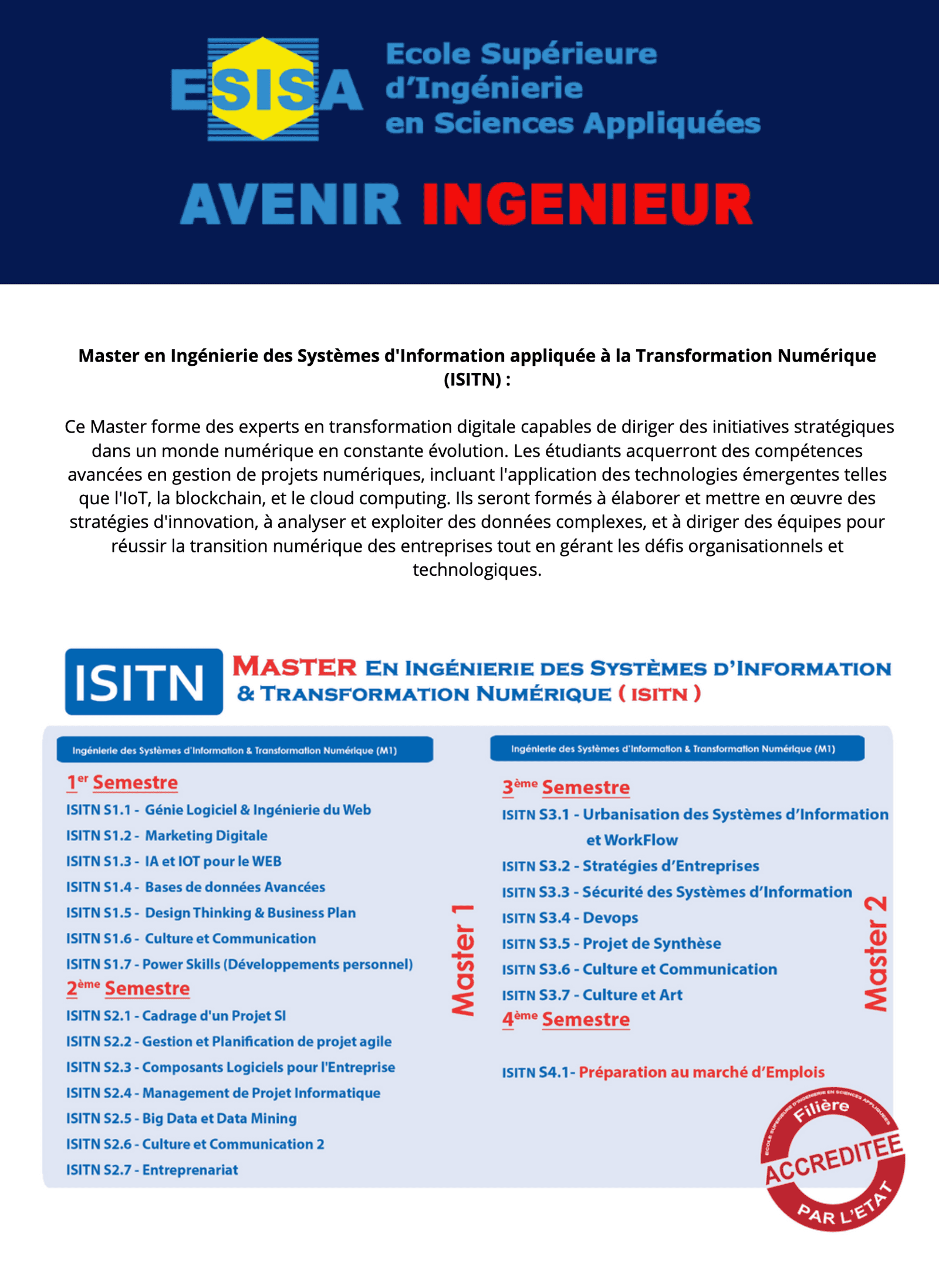 Ecole Supérieure d'Ingénierie En Sciences Appliquées